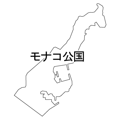 モナコ公国無料フリーイラスト｜漢字(白)
